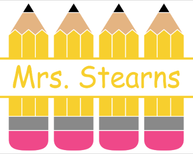 Decorative title card with yellow pencils and customized name text on a white background